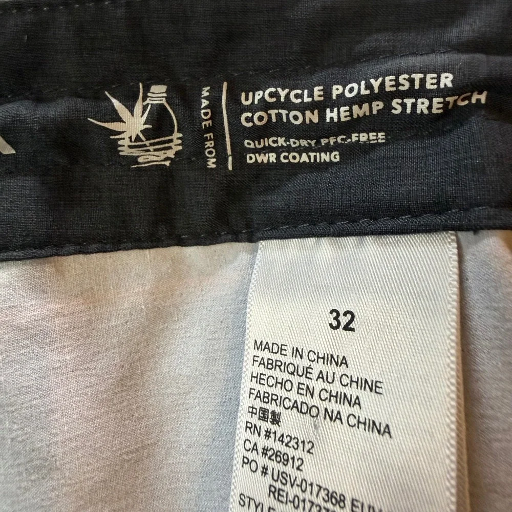 Vissla Mens Striped Board Shorts Charcoal Grey Hemp Stretch Trunks M1044SPA 32